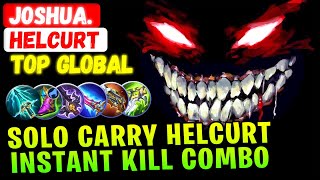 Solo Carry Helcurt Instant Kill Combo  Top Global Helcurt  Joshua  Mobile Legends Emblem amp Build [upl. by Nonnad]