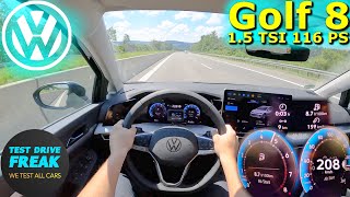 2024 VW Golf 8 Variant 15 TSI Facelift Manual 116 PS TOP SPEED AUTOBAHN DRIVE POV [upl. by Rexana]