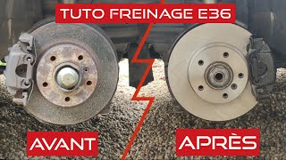 TUTO  COMMENT REMPLACER DISQUES  PLAQUETTES DE FREIN  PEINTURE ÉTRIER BMW E36 [upl. by Alana]