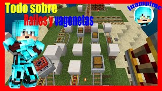 Como usar las vagonetas y raíles en Minecraft Tutorial de Redstone [upl. by Tigirb137]