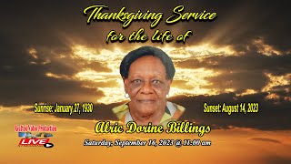 THANKSGIVING SERVICE FOR THE LIFE OF ALRIC DORINE BILLINGS [upl. by Eeralav803]