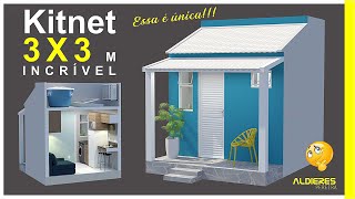 Kitnet 3 x 3 metros  Incrível 9m²Totalmente térreoKitnet de baixo custo [upl. by Baily]