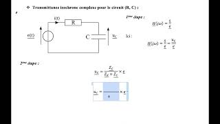 Déterminer la transmittance isochrone complexe dun système électrique [upl. by Dez]