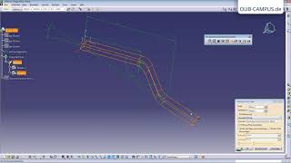 Rippe und Rille  Rohr konstruieren  Querschnitt extrudieren  CATIA Tutorial  OUB CAMPUS [upl. by Lowis438]