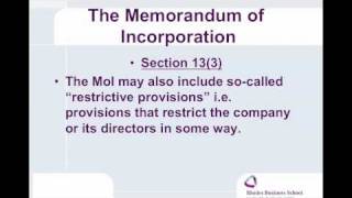 Companies Act 2008 Memorandm of Incorporation [upl. by Yer]