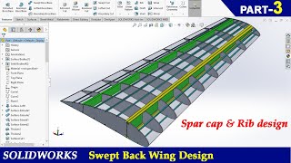 Solidworks Swept back wing design Part 3  Tutorial for beginners [upl. by Shanna]