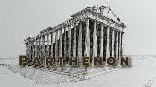 Gambar Parthenon Menggunakan Perspektif 2 Titik Hilang [upl. by Maida916]