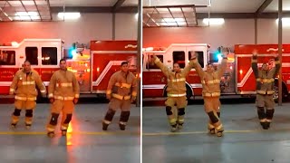 Firefighters Celebrate Nurses With Choreographed Dance [upl. by Ierna]