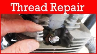 how to repair stripped spark plug threads using timesert helicoil kit [upl. by Airetnohs466]