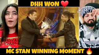 MC Stan Bigg Boss Winning Moments 😍  MC Stan Bigg Boss Winner Reaction ❤️ [upl. by Ettellocin834]