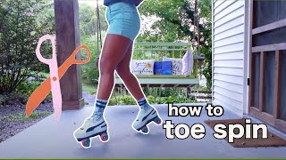 How to toe spin  beginner roller skate tutorial [upl. by Nikkie435]