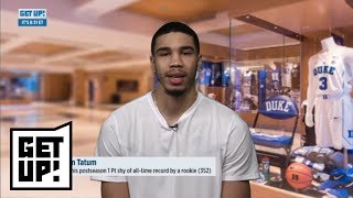 FULL Jayson Tatum It ‘Felt pretty good’ dunking on LeBron James  Get Up  ESPN [upl. by Adnalohs]