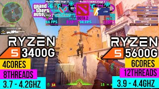 Ryzen 5 5600g VS Ryzen 5 3400g  Vega 7 Vega 11  Gaming Benchmarks 2024 ryzen vega7 vega11 [upl. by Madelene]