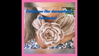 COMO TEJER CUELLO CROCHET CON 🌺FLOR🌻 que se ABRE en el MEDIO PARA HACER CIERRE FÁCIL GANCHILLO [upl. by Icram569]