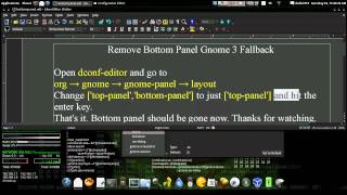 Remove Bottom Panel Gnome 3 Fallback Arch GNU  Linux [upl. by Akinihs860]