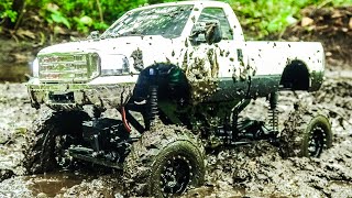 RC MUDDING 4x4 Mega MUD Truck DEEP BOGGING Ford F350 Powerstroke Scale RC [upl. by Igig]