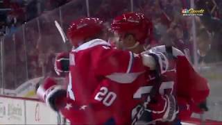 Ovechkin not score empty net but pass Backstrom for hattrick [upl. by Sonitnatsnok]