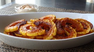 Delicata Squash  How to Prep and Cook Delicata Squash  Healthy Holiday Snack [upl. by Ahtanamas]