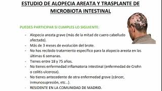 PARTICIPA en ESTUDIO de TRASPLANTE FECAL para ALOPECIA AREATA [upl. by Nosak764]