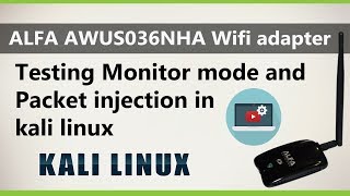 Testing Monitor mode and packet injection with alfa awus036nha wifi adapter [upl. by Tratner]