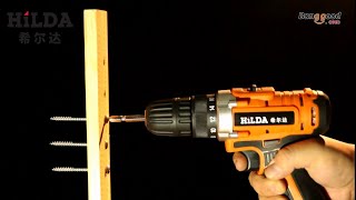 Unboxing HILDA 12 21V Electric Drill with Rechargeable Lithium Battery Screwdrive [upl. by Mariand]