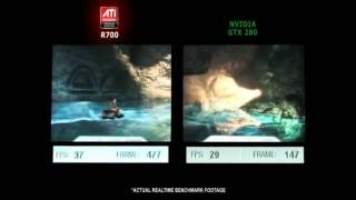 ATI vs NVIDIA ATI Radeon 4870 X2 vs NVIDIA GTX280 OC HD [upl. by Nnaeus]