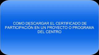 CERTIFICADO DE PARTICIPACIÓN EN UN PROYECTO O PROGRAMA [upl. by Halsted]