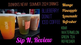 DUNKINS New Summer 2024 Drinks Sip N Review [upl. by Irec648]