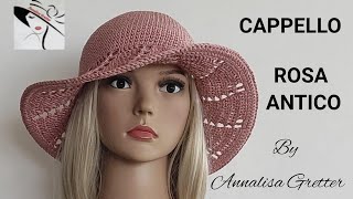 Tutorial cappello a tesa larga traforataOpen work wide brim hat crochet tutorial [upl. by Enyrhtak747]