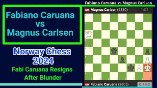 Endgame  Magnus Carlsen vs Fabi Caruana  Reisign last move Blunder [upl. by Earej]