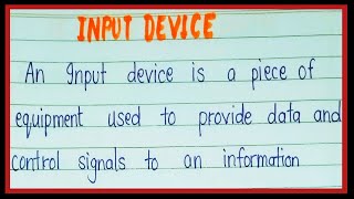 What is input device  Definition of input device  Input device kise kahte hai [upl. by Eiznikam]