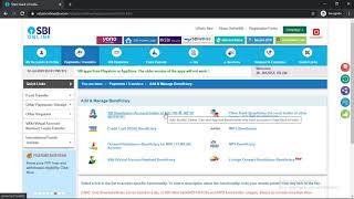 How to add beneficiary to SBI online Personal banking  How to transfer large fund [upl. by Noleta158]