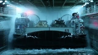 Navy LCAC Hovercrafts Docking on USS Kearsarge [upl. by Korella]