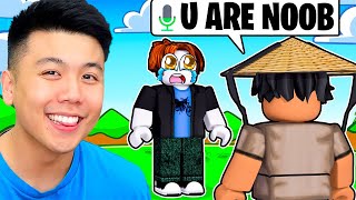 ROBLOX Asian Dad Voice TROLLING Noobs Again [upl. by Ellac]