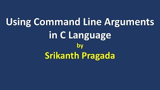 Command Line Arguments in C  C Language Tutorial [upl. by Selestina]