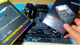 How to install Samsung 980 PRO PCie 40 NVMe SSD M2 on Asus TUF GAMING B550M PLUS wifi Corsair Ram [upl. by Gnuj584]