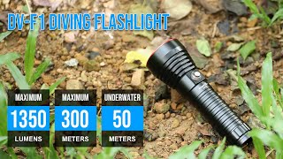 Trustfire DVF1 diving flashlight up to 1350 lumens The maximum diving depth can reach 50 meters [upl. by Disini]