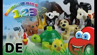 Lernen für Kleinkinder Lego Duplo Tiere  Deutsch  Rainbow Kids 123 [upl. by Eirellav]