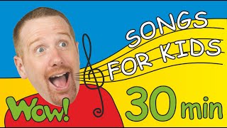 Songs for Kids from Steve and Maggie  More  30 Minutes of Fun for Children [upl. by Ramma84]