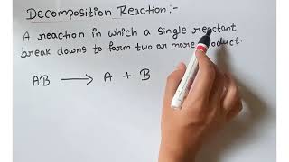 Decomposition reaction its typeclass 10 chemical reaction and equation [upl. by Ennayk57]