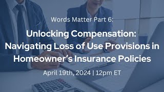 Unlocking Compensation Navigating Loss of Use Provisions in Homeowner’s Insurance Policies [upl. by Stefanac]