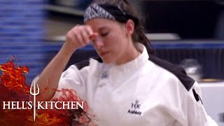 Chef Nearly Crumbles Under Pressure  Hells Kitchen [upl. by Ardnusal730]