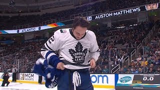 Auston Matthews wows San Jose crowd by unveiling Marleau jersey [upl. by Neik]