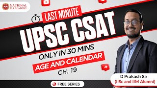 CSAT Clarity Only in 30 Minutes Age and Calendar [upl. by Haveman]