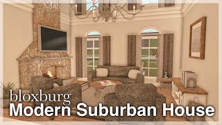 Bloxburg  Modern Suburban House Speedbuild interior  full tour [upl. by Llennehc]