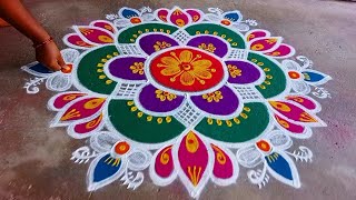 3×2 beautiful rangoli simple design 🙏🙏👍👍❤️🌹 [upl. by Ayerdna]