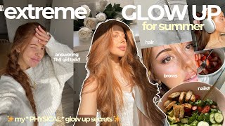 EXTREME GLOW UP for summer 🫧 perfect hair  beauty tips nails  answering TMI GIRL TALK questions [upl. by Gauthier126]