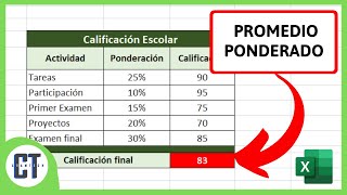 Como Calcular el Promedio Ponderado en Excel [upl. by Prima]