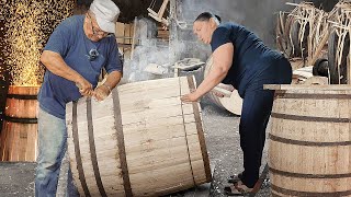 Old School Cooper Made Wooden Barrel by Hand [upl. by Natam]