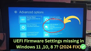 ✅2024 FIX  UEFI Firmware Settings missing in Windows 11 10 8 7  How To Fix Missing UEFI Firmware [upl. by Enived39]